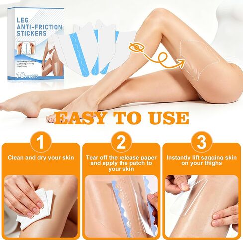 Thigh Lift Tape for Women, Transparent Invisible Firming Patches, Anti-Friction Thigh Tape for Sagging Skin, Disposable Waterproof & Sweatproof Body Patch for Legs, Arms & Stomach, 1BOX in Saudi Arabia