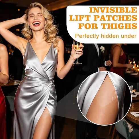 Thigh Lift Tape for Women, Transparent Invisible Firming Patches, Anti-Friction Thigh Tape for Sagging Skin, Disposable Waterproof & Sweatproof Body Patch for Legs, Arms & Stomach, 1BOX in Saudi Arabia