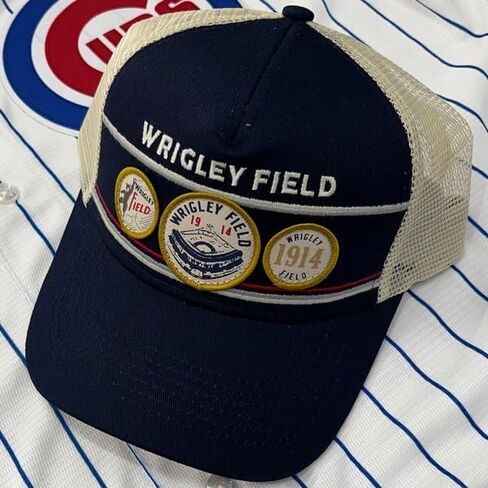 Wrigley Field Triple Play Trucker Snapback Hat - Navy/Cream - Unisex One Size Fits Most in Saudi Arabia