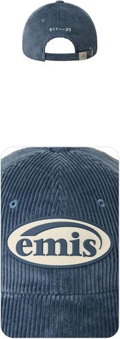 Corduroy Baseball Cap Logo Adjustable Unisex Casual Streetwear Hat Ash Blue in Saudi Arabia