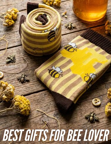 InnoBeta Bee Gifts for Women, Gifts for Bee Lovers, One Size Crew Socks in Kuwait