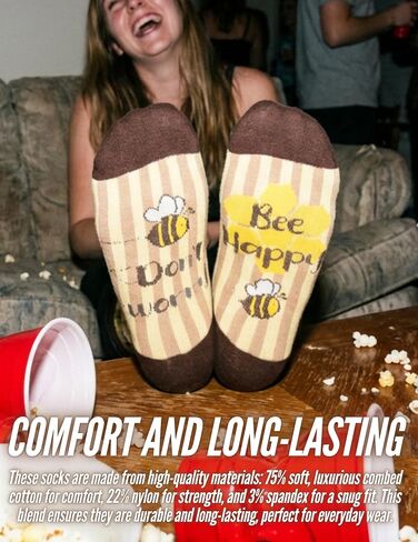 InnoBeta Bee Gifts for Women, Gifts for Bee Lovers, One Size Crew Socks in Kuwait