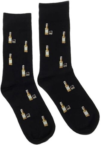 Glen Appin Cotton Black Socks One Size Whisky Design High Crew Universal Gift in Saudi Arabia