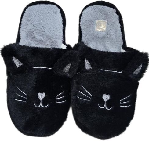 Cozy Black Cat Indoor House Slippers in Saudi Arabia