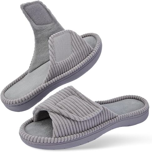 Women's Slippers with Arch Support, Memory Foam Shoes for Plantar Fasciitis | 4-Layer Construction, Moisture-Wicking Coral Fleece, Adjustable Strap,60D Memory Foam, Machine Washable, Anti-Slip Outsole in Saudi Arabia