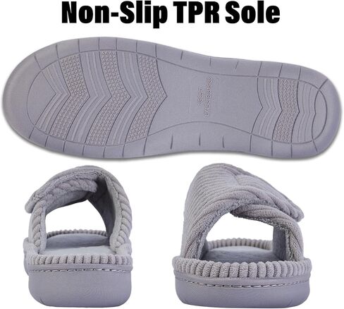 Women's Slippers with Arch Support, Memory Foam Shoes for Plantar Fasciitis | 4-Layer Construction, Moisture-Wicking Coral Fleece, Adjustable Strap,60D Memory Foam, Machine Washable, Anti-Slip Outsole in Saudi Arabia