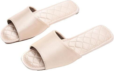 Slippers for Women Satin Bridesmaid Slipper Shoes Open Toe Silk House Slides for Bridal Party Wedding Spring Lounge Spa in Saudi Arabia