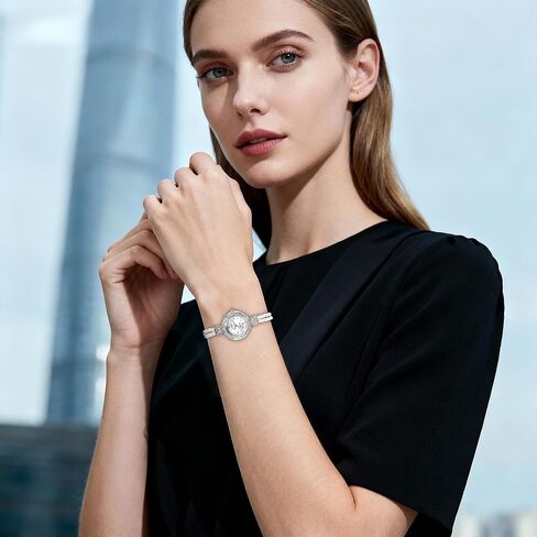 Avaner Women's Bracelet Wrist Watches: Ladies Gold Silver Vintage Retro Bezel Elegant Pearl Strap Analog Quartz Watch in Kuwait