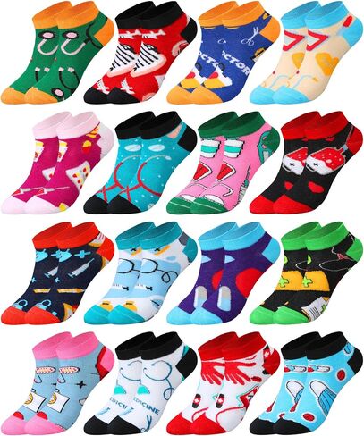 16 Pairs Nurse Socks Bulk for Women Nursing Day Socks Gifts Novelty Funny Medical Gifts for Nurse Doctor in Kuwait