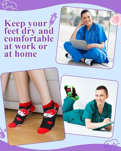 16 Pairs Nurse Socks Bulk for Women Nursing Day Socks Gifts Novelty Funny Medical Gifts for Nurse Doctor in Kuwait