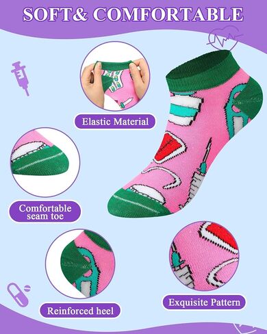 16 Pairs Nurse Socks Bulk for Women Nursing Day Socks Gifts Novelty Funny Medical Gifts for Nurse Doctor in Kuwait
