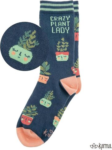 Karma Blue Pink Crew Socks - Cute and Funny Socks for Women - Bright and Colorful Designs - One Size Fits Most - Mahjong in Saudi Arabia