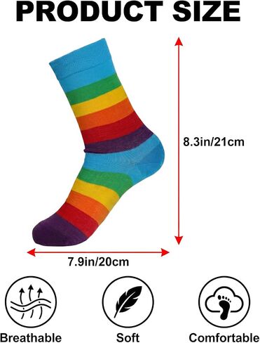 Striped Socks for Women Men Funny Novelty Ankle Socks Colorful Striped Socks for Pride Halloween Costume Accessory in Kuwait