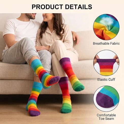 Striped Socks for Women Men Funny Novelty Ankle Socks Colorful Striped Socks for Pride Halloween Costume Accessory in Kuwait