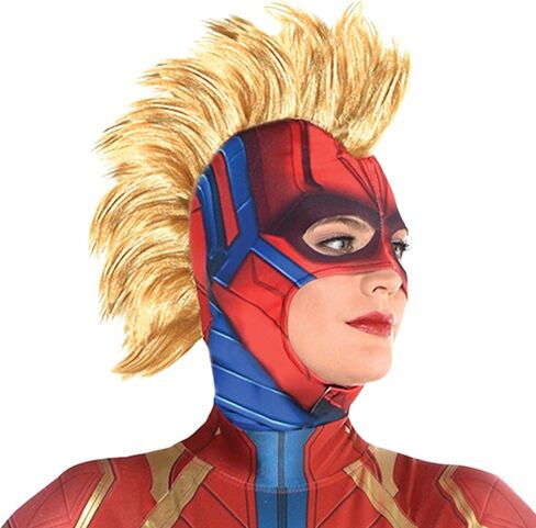 Suit Yourself Captain Marvel Mask for Adults, One Size, Features Her Signature Blonde Mohawk and Matches Her Suit in Saudi Arabia