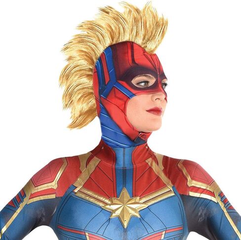 Suit Yourself Captain Marvel Mask for Adults, One Size, Features Her Signature Blonde Mohawk and Matches Her Suit in Saudi Arabia