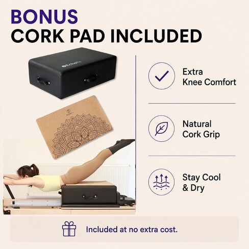 Pilates Sitting Box for Pilates Reformer by EchoMe, Box Pilates Reformer for Home Gym,Professional Studio Use,and Strength Exercises,Pilates Reformer Accessory for Pilates Exercises in Kuwait