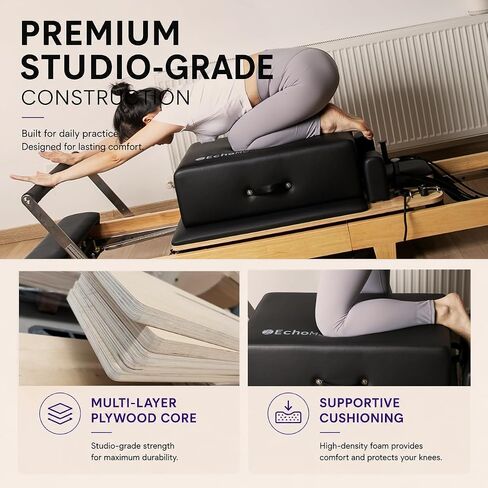 Pilates Sitting Box for Pilates Reformer by EchoMe, Box Pilates Reformer for Home Gym,Professional Studio Use,and Strength Exercises,Pilates Reformer Accessory for Pilates Exercises in Kuwait