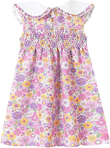 Hongshilian Toddler Girls' Casual Summer Dresses Cute Cartoon Patterned Sundresses Size 2-7 Years in Saudi Arabia