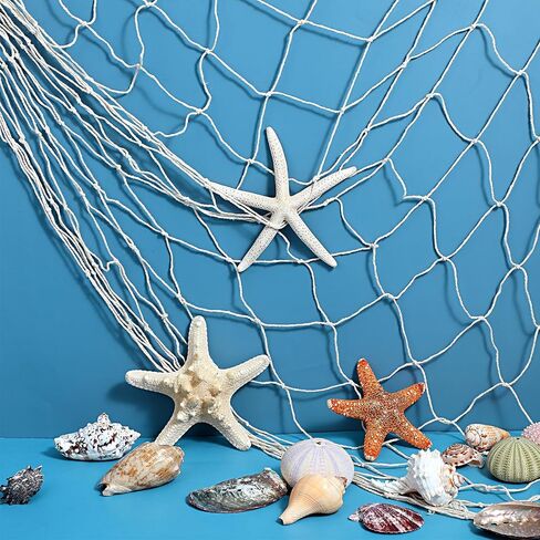 2 Pcs Fishing Net Decoration, 100×150 CM Natural Jute Twine Weaving Fishnet Decor, Decorative Fish Net Decorations for Party Beach Wall Hanging and Nautical Theme Event Decorations in Saudi Arabia