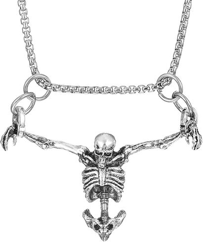 Skull Car Hanging Ornament, Skeleton Rear View Mirror Accessory Gothic Rearview Mirror Charms Car Accessories Halloween Daily Decor for Men Women in Kuwait