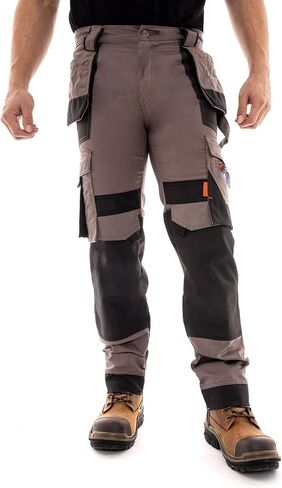Juicy Trendz Men’s Stretch Work Pants – Flex Poly-Cotton Cargo Pants with Cordura Knee Pad Pockets, Multi-Pocket Workwear in Saudi Arabia