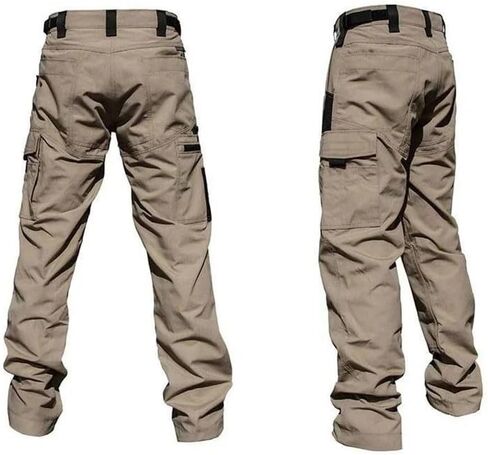 Men's Utility Cargo Pants Multi Pocket Loose Fit Straight Leg Outdoor Hiking Fishing Work Pants in Kuwait