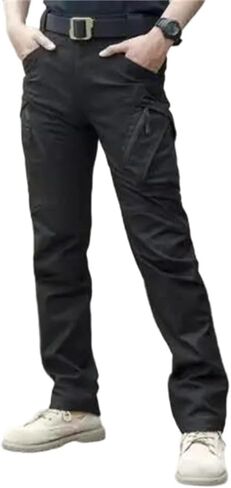 Men's Utility Cargo Pants Multi Pocket Loose Fit Straight Leg Outdoor Hiking Fishing Work Pants in Kuwait