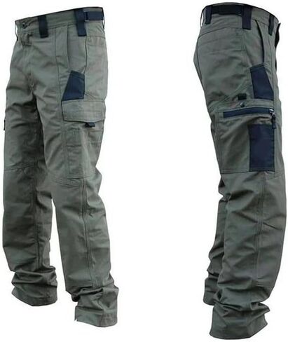 Men's Utility Cargo Pants Multi Pocket Loose Fit Straight Leg Outdoor Hiking Fishing Work Pants in Kuwait
