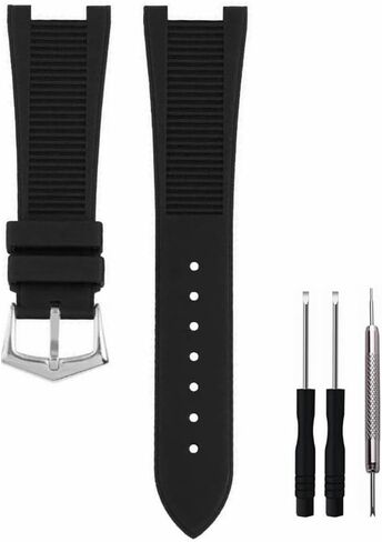 25mm Notch Interface Rubber Silicone Watch Band Strap Replacement for Patek Philippe Nautilus Watch in Saudi Arabia