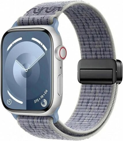 حزام ساعة منسوج من النايلون لسلسلة iWatch 42/44/45/49 ملم (S10 46)، محول من الفولاذ المقاوم للصدأ، سوار رياضي عالمي ناعم للرجال والنساء in Kuwait