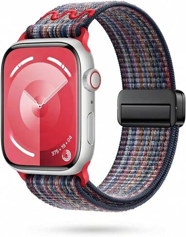 حزام ساعة منسوج من النايلون لسلسلة iWatch 42/44/45/49 ملم (S10 46)، محول من الفولاذ المقاوم للصدأ، سوار رياضي عالمي ناعم للرجال والنساء in Kuwait
