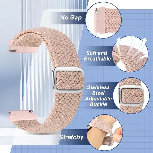 19mm Nylon Braided Band Compatible with Willful/YAMAY/Lintelek/Letsfit/LETSCOM ID205 ID205L ID205G ID205S ID205U, Quick Release Adjustable Straps for GRV FC1/FC5 in Saudi Arabia