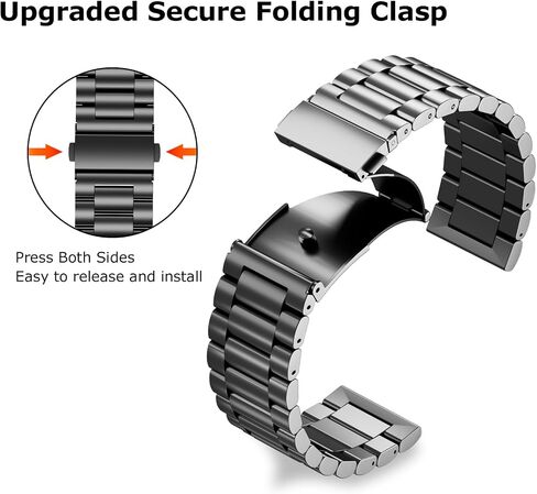 Compatible with Garmin Vivoactive 5 Watch Band/Vivoactive 6/3, 20mm Stainless Steel 2 Pack Metal and Mesh Bracelet Strap Wristband for Forerunner 165/55/245/570-42mm/Venu/Venu Sq Women Men Accessory in Saudi Arabia