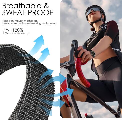 Compatible with Garmin Vivoactive 5 Watch Band/Vivoactive 6/3, 20mm Stainless Steel 2 Pack Metal and Mesh Bracelet Strap Wristband for Forerunner 165/55/245/570-42mm/Venu/Venu Sq Women Men Accessory in Saudi Arabia