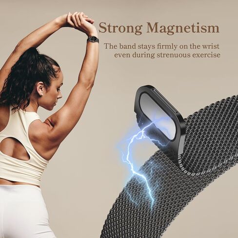 Compatible with Garmin Vivoactive 5 Watch Band/Vivoactive 6/3, 20mm Stainless Steel 2 Pack Metal and Mesh Bracelet Strap Wristband for Forerunner 165/55/245/570-42mm/Venu/Venu Sq Women Men Accessory in Saudi Arabia
