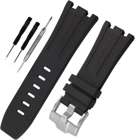 28mm Watch Strap Compatible with Audemars Piguet AP Royal Oak Offshore 15703(Men's style) 15710 26170 26176 26237 26470 26703 Rubber Band Replacement for men Silicone wirst watchband and women Bracelet in Kuwait