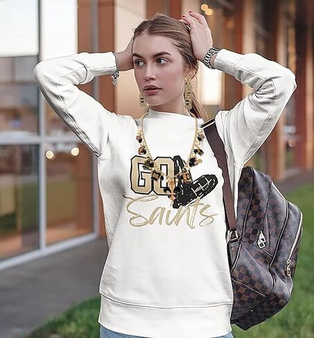HEIDKRUEGER SAINTS Earrings Necklace Black Gold Pendant Necklace for Women Football Fans Jewelry Set in Kuwait