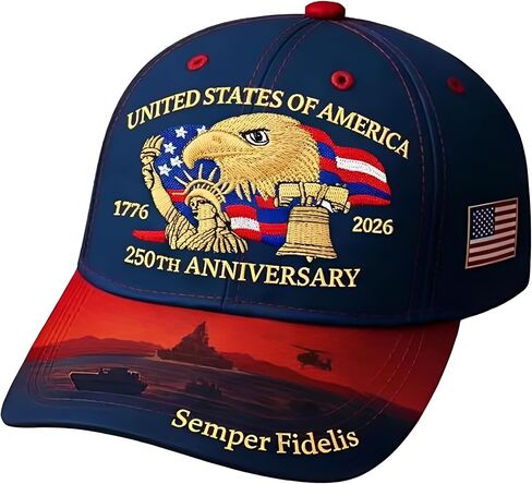 250 Anniversary USA Hat – United States 250th Anniversary Adjustable Patriotic Baseball Cap, Commemorative American for Men& Women Dark Blue in Saudi Arabia