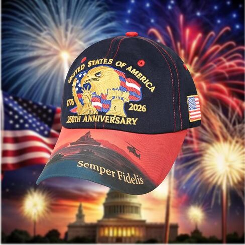 250 Anniversary USA Hat – United States 250th Anniversary Adjustable Patriotic Baseball Cap, Commemorative American for Men& Women Dark Blue in Saudi Arabia