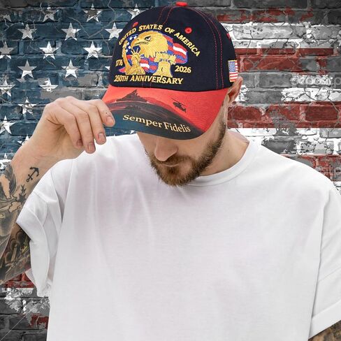 250 Anniversary USA Hat – United States 250th Anniversary Adjustable Patriotic Baseball Cap, Commemorative American for Men& Women Dark Blue in Saudi Arabia