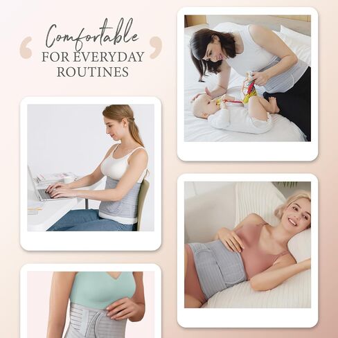Postpartum Belly Wrap & Band, Abdominal Binder Post Surgery, C-Section & Hernia Support Belt, Waist & Pelvis Belt for Stomach & Back Pain Relief, Polyester Made with Bamboo Charcoal Fiber in Saudi Arabia