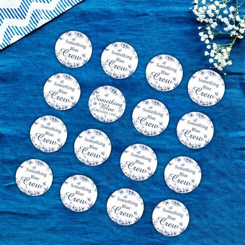 Serencatcher Something Blue Before I Do Bridal Shower Decorations Button Pins, 16pcs Something Blue Before I Do Crew Bride Squad Pins Badges for Floral Bachelorette Party Team Bride Accessories in Kuwait