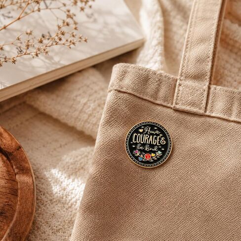 Funny Pin - Enamel Inspirational Quotes Pins Brooch with "I Have Courage & Be Kind" for Backpacks, Jackets, Hats. Motivational Saying Brooches Gift for Friends, Girls, Students, Teens in Saudi Arabia