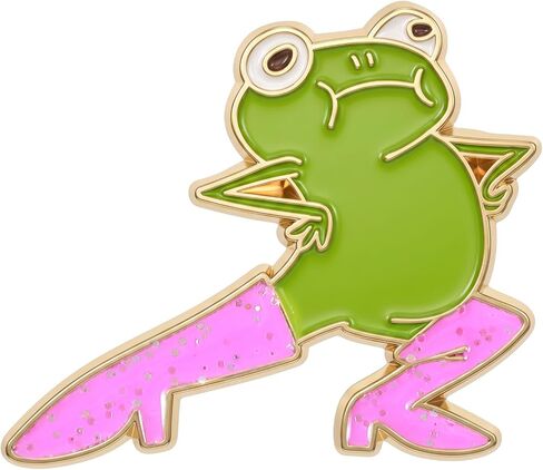 Mabor Funny Enamel Pins, Cute Frog Pin, Novelty Pink Boots Cartoon Frog Animal Brooch Pins, Cool Cartoon Lapel Pin for Bags Backpacks Badges Hats Jackets Clothes Decoration in Kuwait