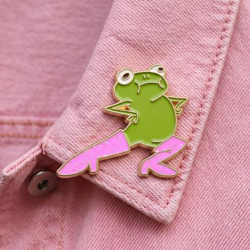 Mabor Funny Enamel Pins, Cute Frog Pin, Novelty Pink Boots Cartoon Frog Animal Brooch Pins, Cool Cartoon Lapel Pin for Bags Backpacks Badges Hats Jackets Clothes Decoration in Kuwait