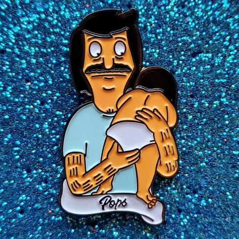 Bob Belcher Baby Gene Diapers Pops Burp Bob's Burgers Cartoon Comedy TV Show 1.4" Enamel Pin Badge in Kuwait