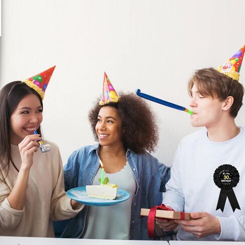 WOWOPA It's My 30th Birthday Badge Pin, Cheers to 30 Years Old Birthday Black Corsage Rosette Button Pin Party Decorations Supplies - 1Pcs in Kuwait