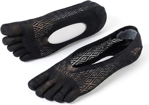 5 Pairs Men's Summer Breathable Toe-Separated Open-Heel Socks | Rhombus Mesh, Invisible No-Show Athletic Casual Socks in Kuwait