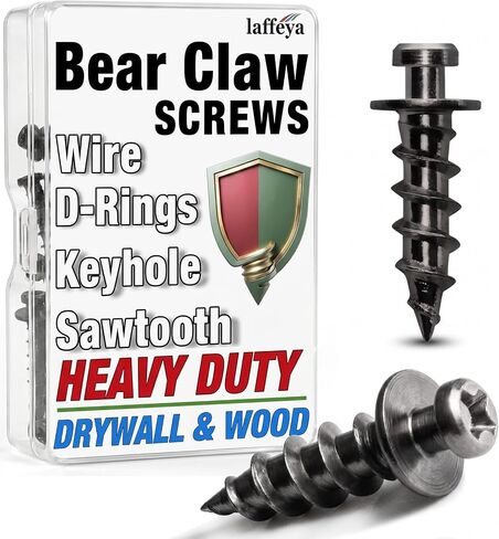 Bear Claw Picture Hanging Screws, Picture Hanging Hardware, Double Headed Picture Hanging Nails for Frames, Mirrors, etc (Gold, 0.8inch) in Kuwait
